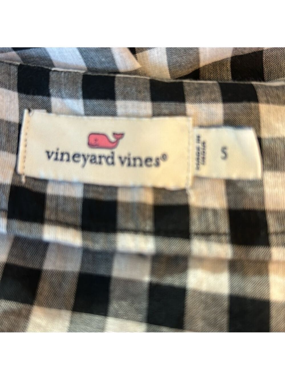 Vineyard Vines Embellished Bead Gingham Pullover Tunic Top/Cover Up Size Small - Picture 11 of 12
